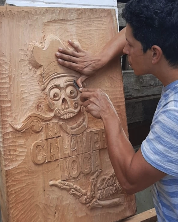 Wood Calavera